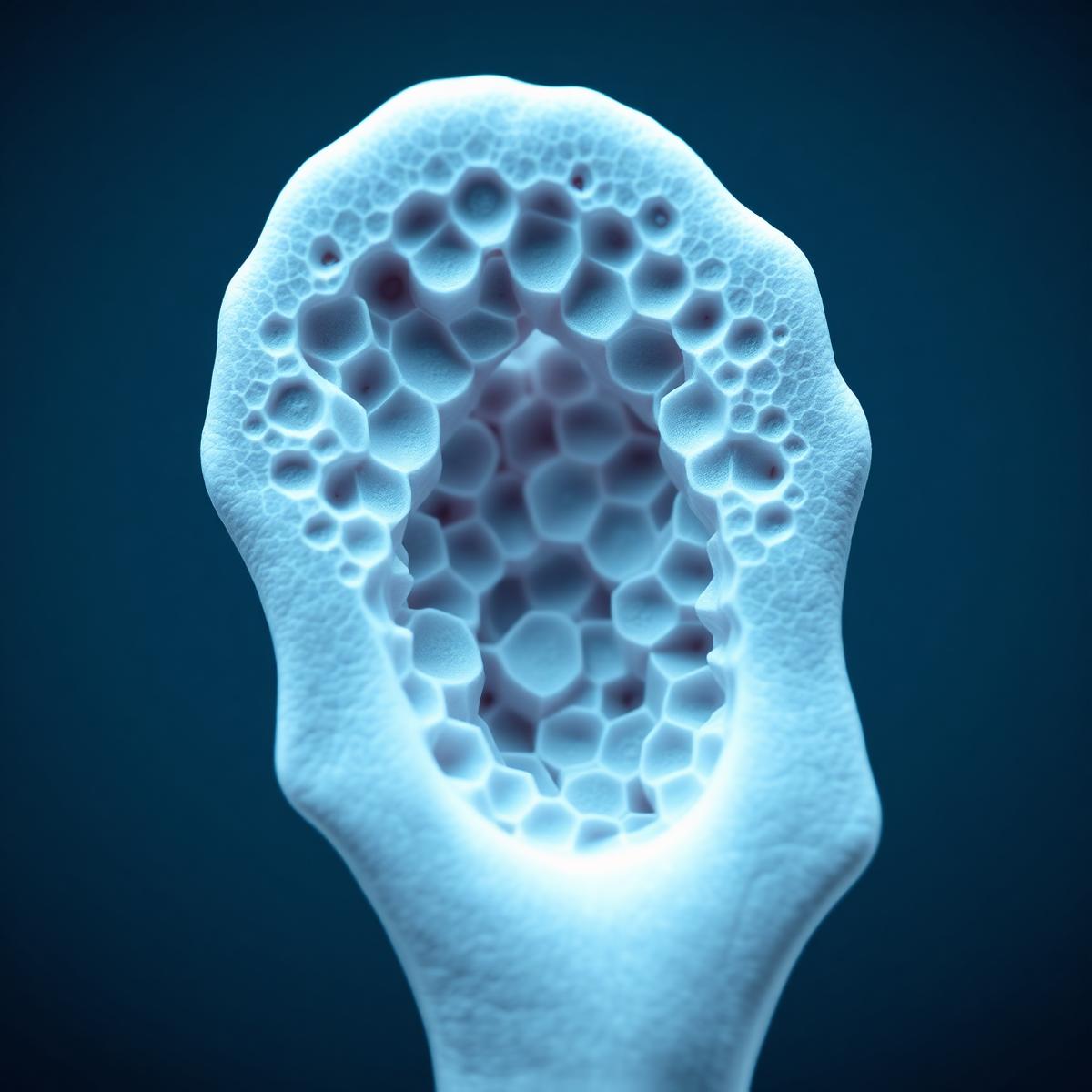 Microscopic view of trabecular bone structure supported by Low-Intensity Vibration